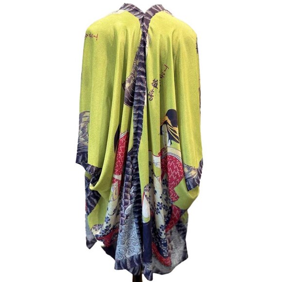 Cocoon House Silk Kimono Robe NWOT Boho Art Print Lightweight OS - Picture 2 of 7